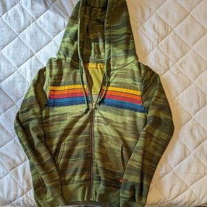 Aviator Nation 5-Stripe Camo Zipped Hoodie